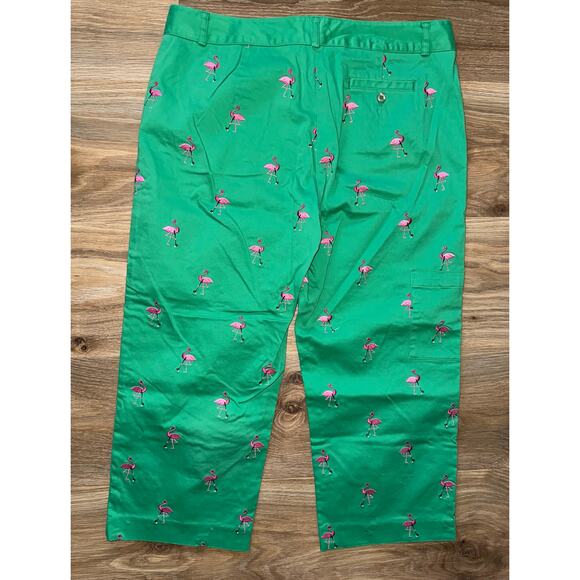 Lilly Pulitzer Luxletic Corso Golf Pants Pull On Flamingo Print - Size 12 -OD - Picture 3 of 10